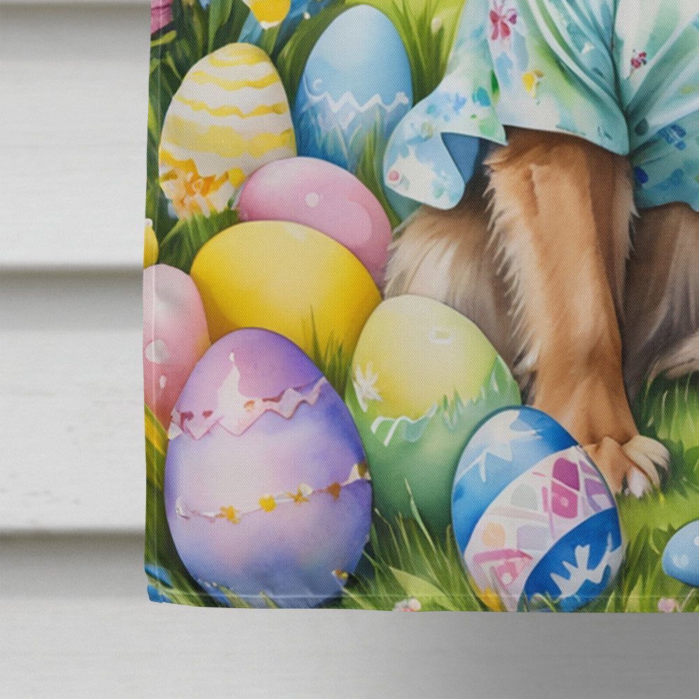 Belgian Tervuren Easter Egg Hunt House Flag 28x40 Porch Sleeve Pole Decorative Outside Yard Banner Artwork Wall Hanging, Polyester