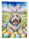 Bergamasco Sheepdog Easter Egg Hunt House Flag 28x40 Porch Sleeve Pole Decorative Outside Yard Banner Artwork Wall Hanging, Polyester