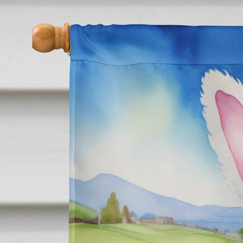 Bergamasco Sheepdog Easter Egg Hunt House Flag 28x40 Porch Sleeve Pole Decorative Outside Yard Banner Artwork Wall Hanging, Polyester