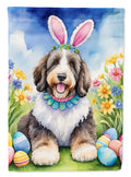Bernedoodle Easter Egg Hunt House Flag 28x40 Porch Sleeve Pole Decorative Outside Yard Banner Artwork Wall Hanging, Polyester