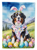 Bernese Mountain Dog Easter Egg Hunt House Flag 28x40 Porch Sleeve Pole Decorative Outside Yard Banner Artwork Wall Hanging, Polyester