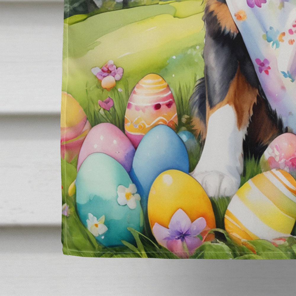 Bernese Mountain Dog Easter Egg Hunt House Flag 28x40 Porch Sleeve Pole Decorative Outside Yard Banner Artwork Wall Hanging, Polyester