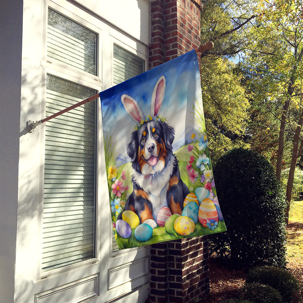 Bernese Mountain Dog Easter Egg Hunt House Flag 28x40 Porch Sleeve Pole Decorative Outside Yard Banner Artwork Wall Hanging, Polyester