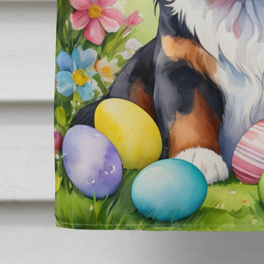 Bernese Mountain Dog Easter Egg Hunt House Flag 28x40 Porch Sleeve Pole Decorative Outside Yard Banner Artwork Wall Hanging, Polyester