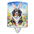 Bernese Mountain Dog Easter Egg Hunt Ceramic Night Light Compact, UL-Certified, Ideal for Bedroom, Bathroom, Nursery, Hallway, Kitchen, 6x4x3, Multicolor