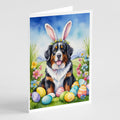 Bernese Mountain Dog Easter Egg Hunt Greeting Cards Pack of 8 Blank Cards with Envelopes Whimsical A7 Size 5x7