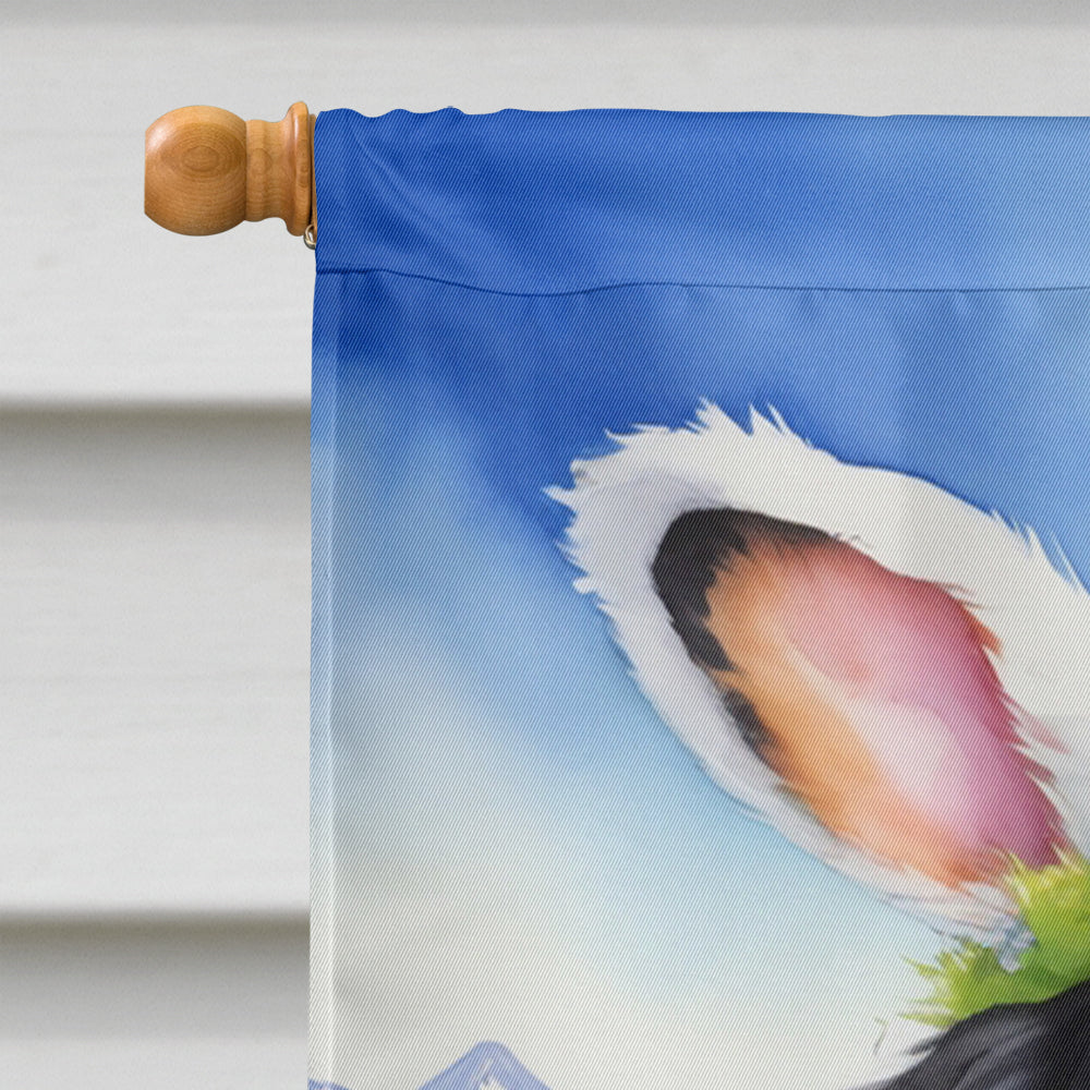 Bernese Mountain Dog Easter Egg Hunt House Flag 28x40 Porch Sleeve Pole Decorative Outside Yard Banner Artwork Wall Hanging, Polyester