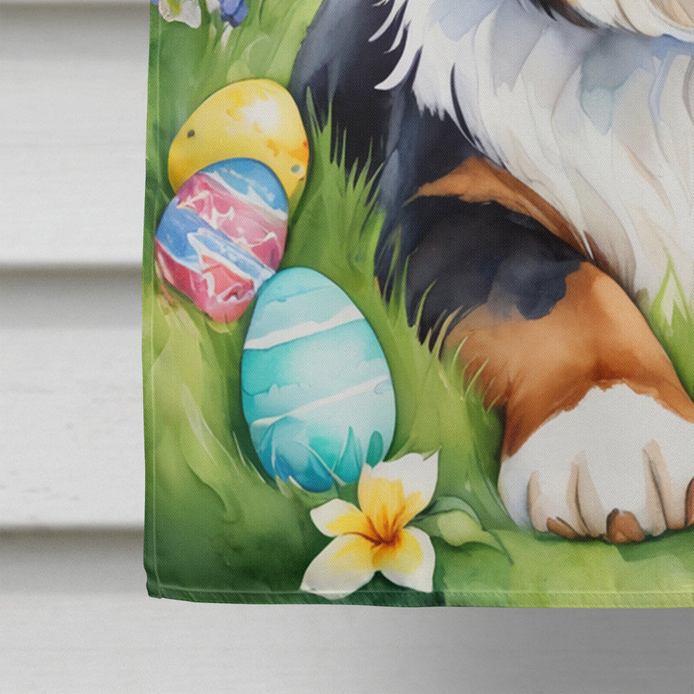 Bernese Mountain Dog Easter Egg Hunt House Flag 28x40 Porch Sleeve Pole Decorative Outside Yard Banner Artwork Wall Hanging, Polyester