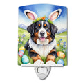 Bernese Mountain Dog Easter Egg Hunt Ceramic Night Light Compact, UL-Certified, Ideal for Bedroom, Bathroom, Nursery, Hallway, Kitchen, 6x4x3, Multicolor