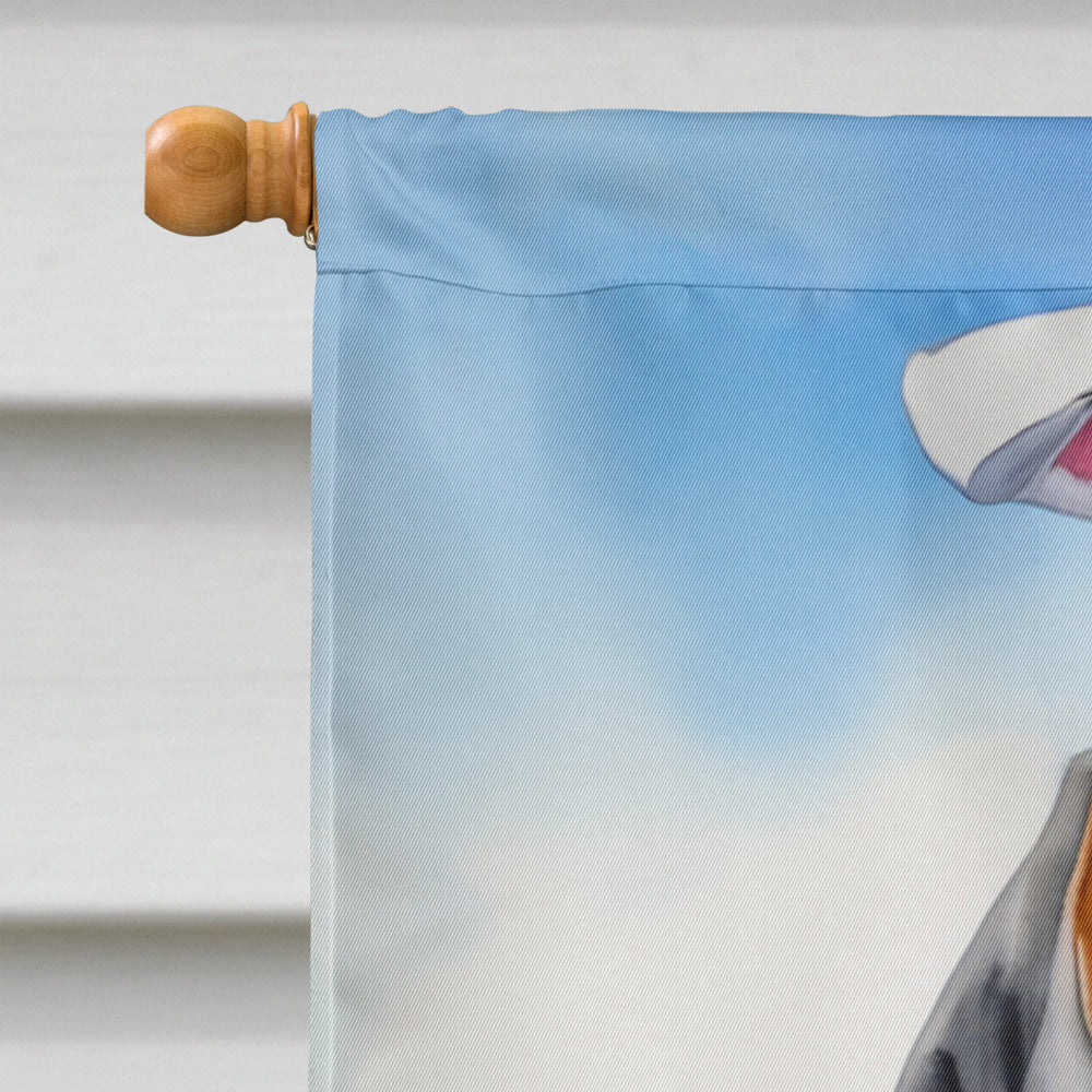 Black and Tan Coonhound Easter Egg Hunt House Flag 28x40 Porch Sleeve Pole Decorative Outside Yard Banner Artwork Wall Hanging, Polyester
