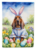 Bloodhound Easter Egg Hunt House Flag 28x40 Porch Sleeve Pole Decorative Outside Yard Banner Artwork Wall Hanging, Polyester