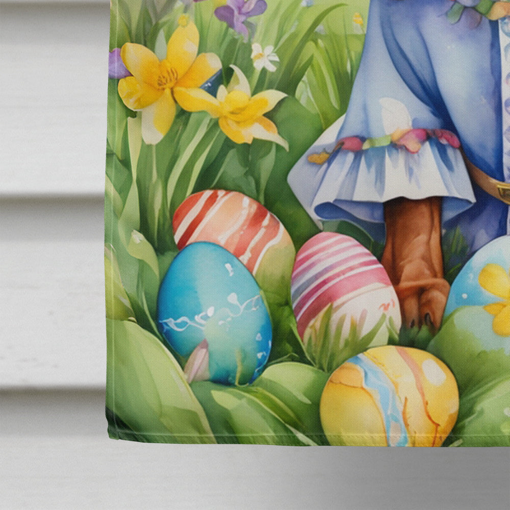Bloodhound Easter Egg Hunt House Flag 28x40 Porch Sleeve Pole Decorative Outside Yard Banner Artwork Wall Hanging, Polyester