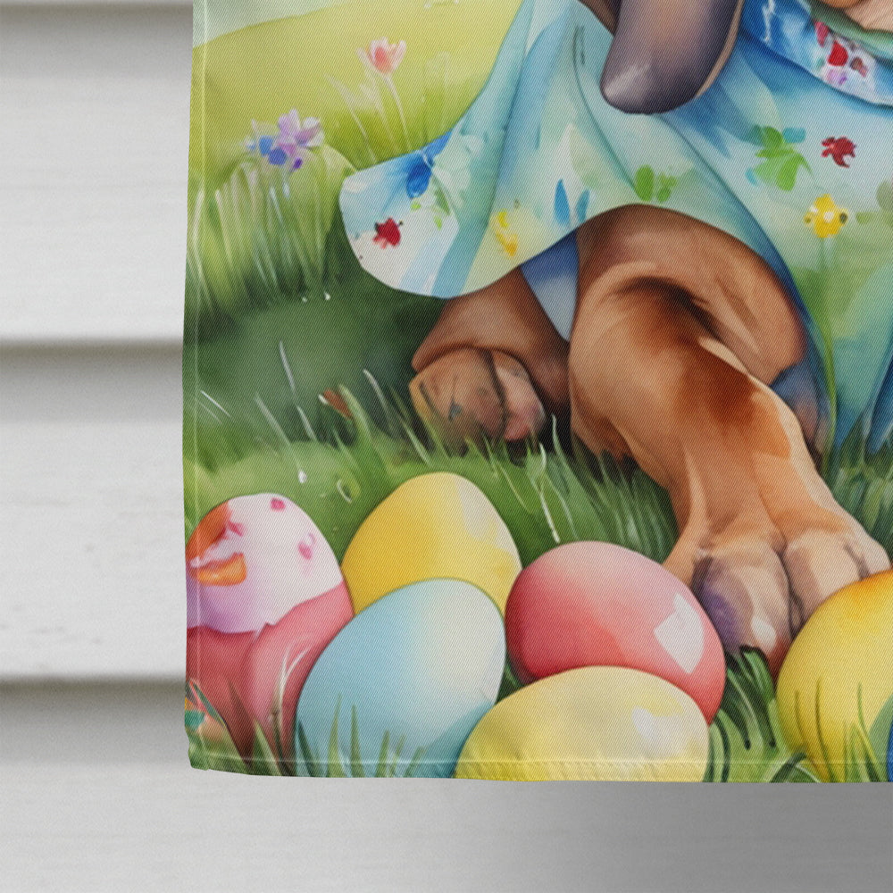 Bloodhound Easter Egg Hunt House Flag 28x40 Porch Sleeve Pole Decorative Outside Yard Banner Artwork Wall Hanging, Polyester