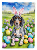 Bluetick Coonhound Easter Egg Hunt House Flag 28x40 Porch Sleeve Pole Decorative Outside Yard Banner Artwork Wall Hanging, Polyester