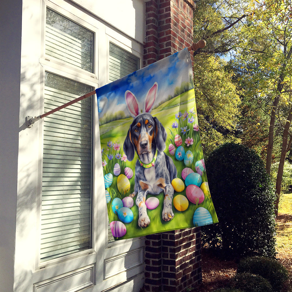 Bluetick Coonhound Easter Egg Hunt House Flag 28x40 Porch Sleeve Pole Decorative Outside Yard Banner Artwork Wall Hanging, Polyester