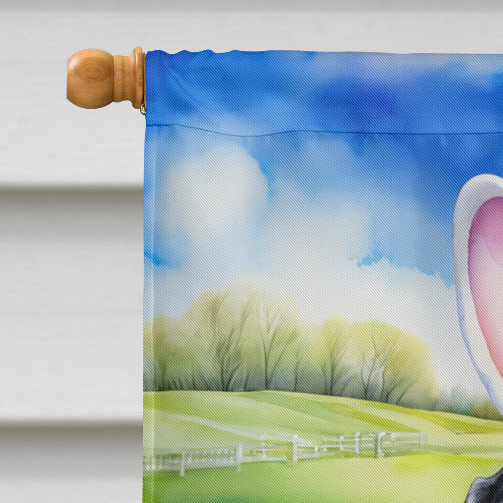 Bluetick Coonhound Easter Egg Hunt House Flag 28x40 Porch Sleeve Pole Decorative Outside Yard Banner Artwork Wall Hanging, Polyester