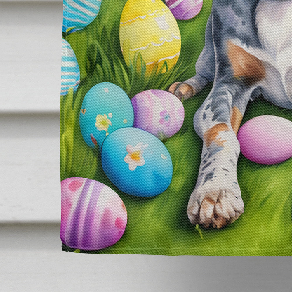 Bluetick Coonhound Easter Egg Hunt House Flag 28x40 Porch Sleeve Pole Decorative Outside Yard Banner Artwork Wall Hanging, Polyester