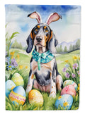 Bluetick Coonhound Easter Egg Hunt House Flag 28x40 Porch Sleeve Pole Decorative Outside Yard Banner Artwork Wall Hanging, Polyester