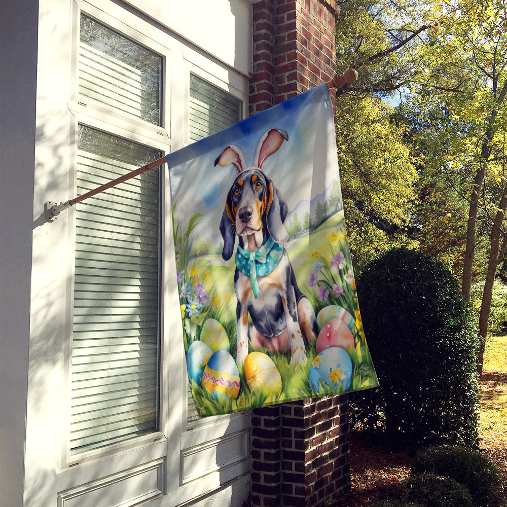Bluetick Coonhound Easter Egg Hunt House Flag 28x40 Porch Sleeve Pole Decorative Outside Yard Banner Artwork Wall Hanging, Polyester