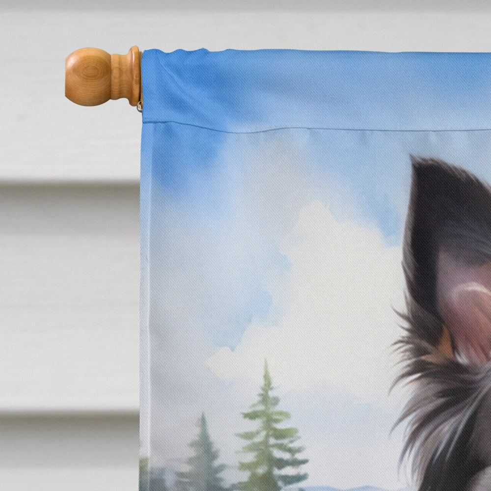 Border Collie Easter Egg Hunt House Flag 28x40 Porch Sleeve Pole Decorative Outside Yard Banner Artwork Wall Hanging, Polyester