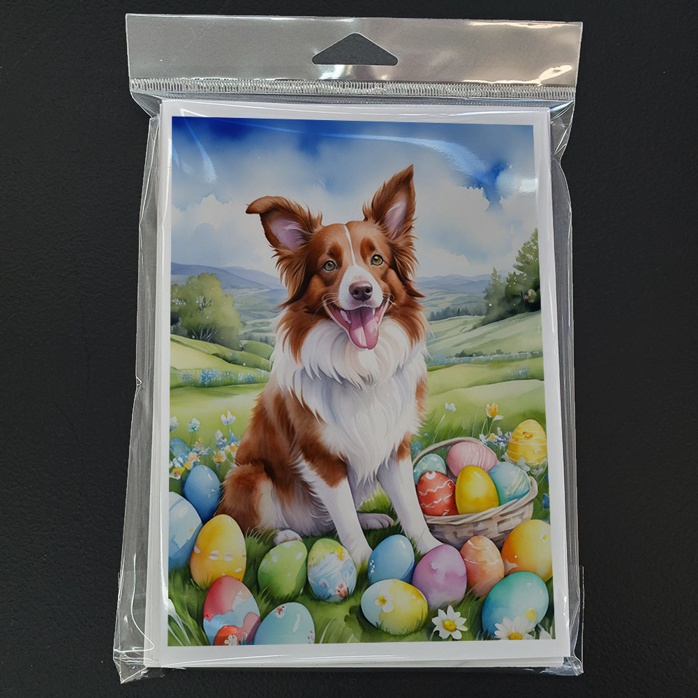 Border Collie Easter Egg Hunt Greeting Cards Pack of 8 Blank Cards with Envelopes Whimsical A7 Size 5x7