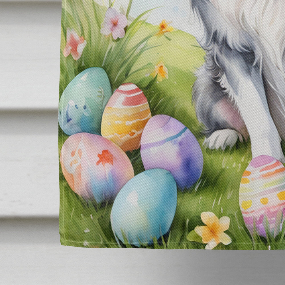 Border Collie Easter Egg Hunt House Flag 28x40 Porch Sleeve Pole Decorative Outside Yard Banner Artwork Wall Hanging, Polyester