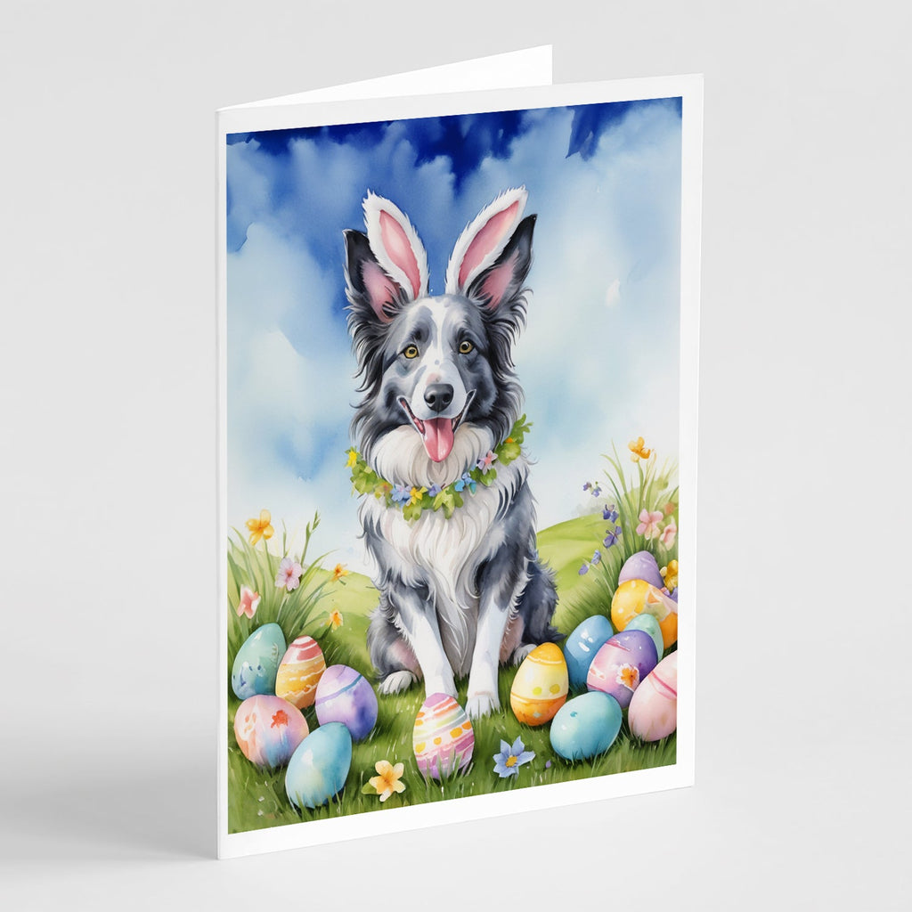 Border Collie Easter Egg Hunt Greeting Cards Pack of 8 Blank Cards with Envelopes Whimsical A7 Size 5x7
