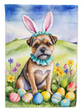 Border Terrier Easter Egg Hunt House Flag 28x40 Porch Sleeve Pole Decorative Outside Yard Banner Artwork Wall Hanging, Polyester