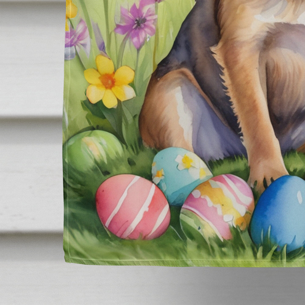 Border Terrier Easter Egg Hunt House Flag 28x40 Porch Sleeve Pole Decorative Outside Yard Banner Artwork Wall Hanging, Polyester