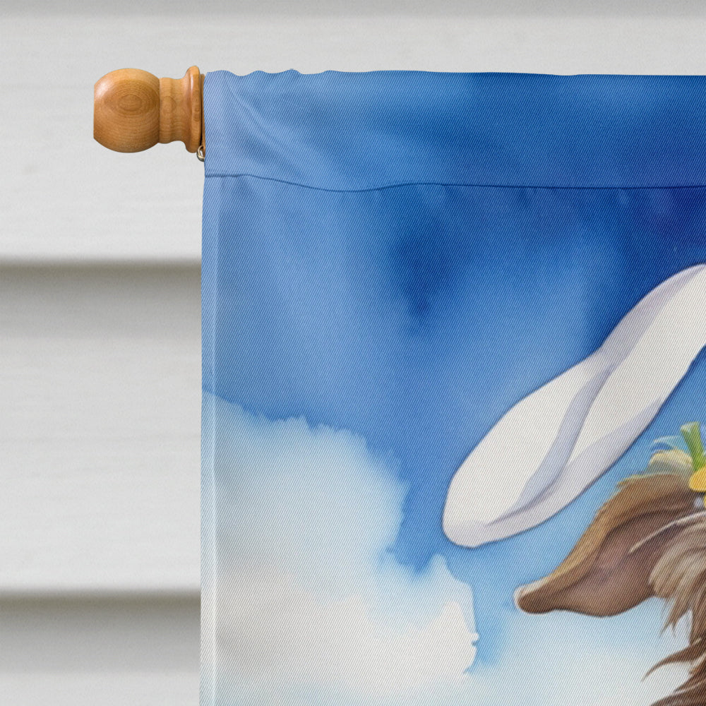 Borzoi Easter Egg Hunt House Flag 28x40 Porch Sleeve Pole Decorative Outside Yard Banner Artwork Wall Hanging, Polyester
