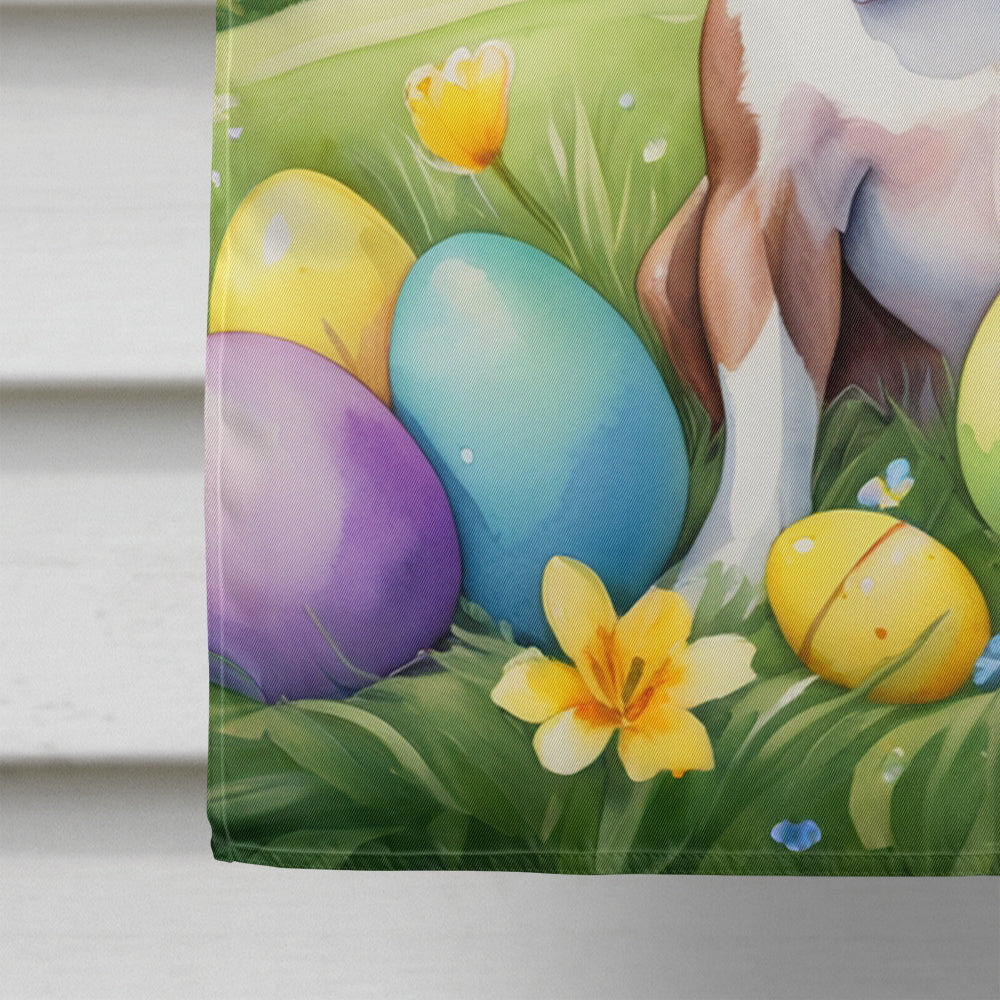 Boston Terrier Easter Egg Hunt House Flag 28x40 Porch Sleeve Pole Decorative Outside Yard Banner Artwork Wall Hanging, Polyester