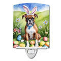 Boxer Easter Egg Hunt Ceramic Night Light Compact, UL-Certified, Ideal for Bedroom, Bathroom, Nursery, Hallway, Kitchen, 6x4x3, Multicolor