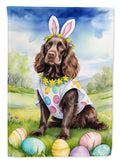 Boykin Spaniel Easter Egg Hunt House Flag 28x40 Porch Sleeve Pole Decorative Outside Yard Banner Artwork Wall Hanging, Polyester