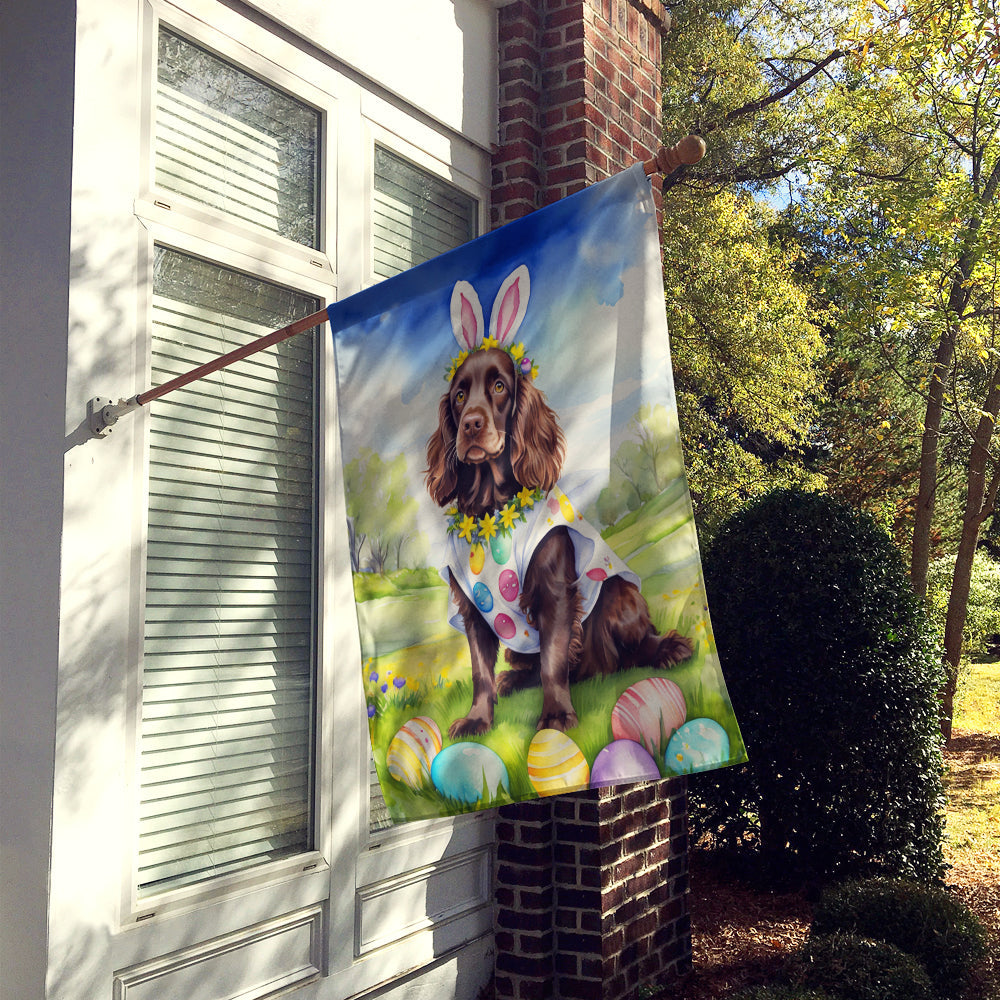 Boykin Spaniel Easter Egg Hunt House Flag 28x40 Porch Sleeve Pole Decorative Outside Yard Banner Artwork Wall Hanging, Polyester