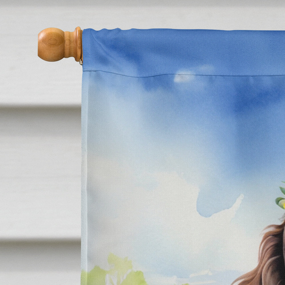 Boykin Spaniel Easter Egg Hunt House Flag 28x40 Porch Sleeve Pole Decorative Outside Yard Banner Artwork Wall Hanging, Polyester
