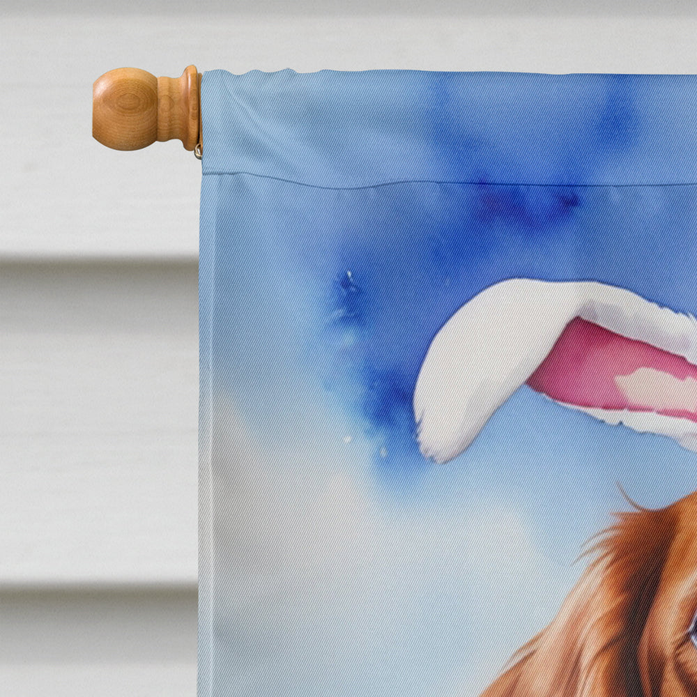 Brittany Spaniel Easter Egg Hunt House Flag 28x40 Porch Sleeve Pole Decorative Outside Yard Banner Artwork Wall Hanging, Polyester