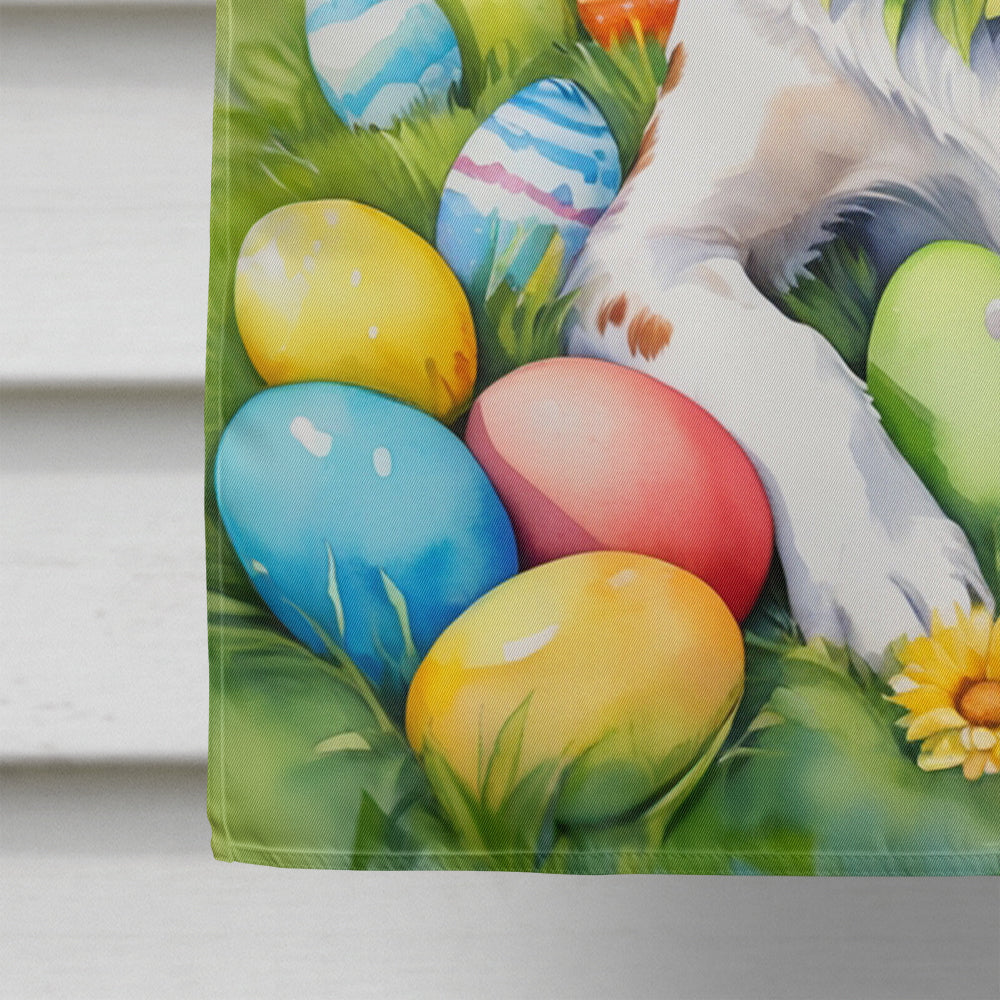 Brittany Spaniel Easter Egg Hunt House Flag 28x40 Porch Sleeve Pole Decorative Outside Yard Banner Artwork Wall Hanging, Polyester