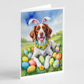 Brittany Spaniel Easter Egg Hunt Greeting Cards Pack of 8 Blank Cards with Envelopes Whimsical A7 Size 5x7