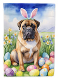 Bullmastiff Easter Egg Hunt House Flag 28x40 Porch Sleeve Pole Decorative Outside Yard Banner Artwork Wall Hanging, Polyester