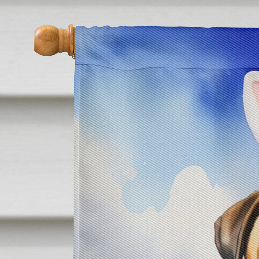 Bullmastiff Easter Egg Hunt House Flag 28x40 Porch Sleeve Pole Decorative Outside Yard Banner Artwork Wall Hanging, Polyester