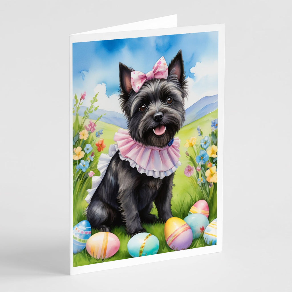 Cairn Terrier Easter Egg Hunt Greeting Cards Pack of 8 Blank Cards with Envelopes Whimsical A7 Size 5x7