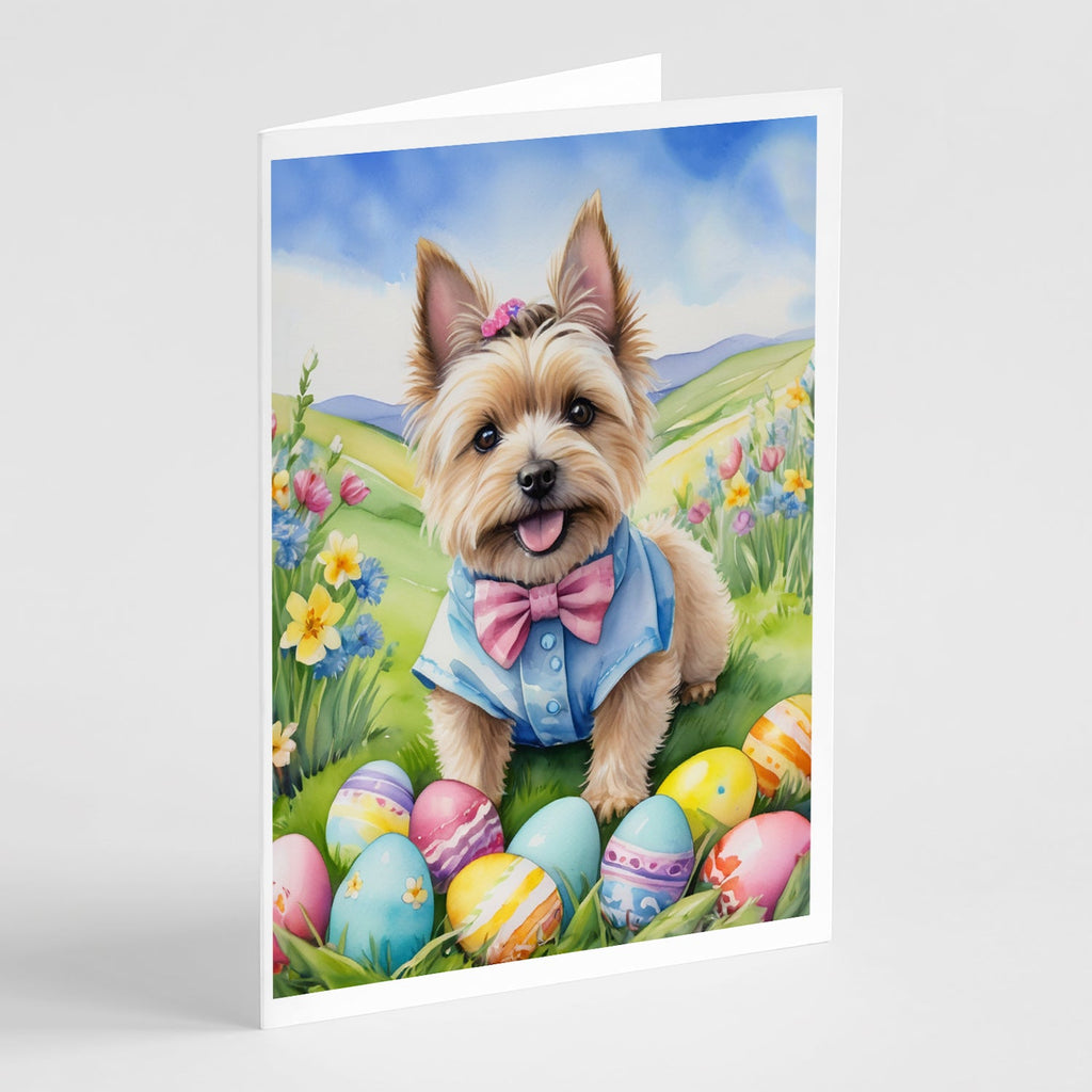 Cairn Terrier Easter Egg Hunt Greeting Cards Pack of 8 Blank Cards with Envelopes Whimsical A7 Size 5x7