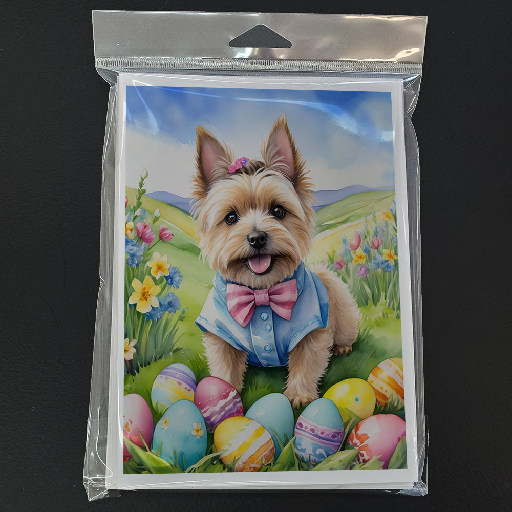 Cairn Terrier Easter Egg Hunt Greeting Cards Pack of 8 Blank Cards with Envelopes Whimsical A7 Size 5x7