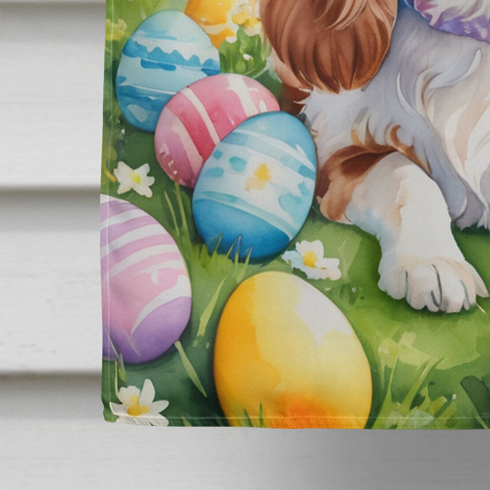 Cavalier Spaniel Easter Egg Hunt House Flag 28x40 Porch Sleeve Pole Decorative Outside Yard Banner Artwork Wall Hanging, Polyester