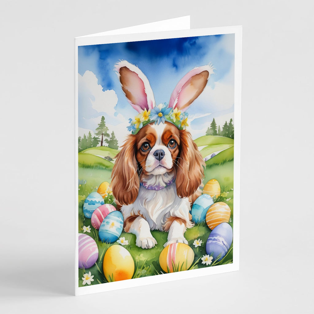 Cavalier Spaniel Easter Egg Hunt Greeting Cards Pack of 8 Blank Cards with Envelopes Whimsical A7 Size 5x7