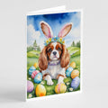 Cavalier Spaniel Easter Egg Hunt Greeting Cards Pack of 8 Blank Cards with Envelopes Whimsical A7 Size 5x7