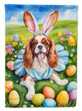 Cavalier Spaniel Easter Egg Hunt House Flag 28x40 Porch Sleeve Pole Decorative Outside Yard Banner Artwork Wall Hanging, Polyester