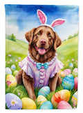 Chesapeake Bay Retriever Easter Egg Hunt House Flag 28x40 Porch Sleeve Pole Decorative Outside Yard Banner Artwork Wall Hanging, Polyester