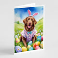 Chesapeake Bay Retriever Easter Egg Hunt Greeting Cards Pack of 8 Blank Cards with Envelopes Whimsical A7 Size 5x7