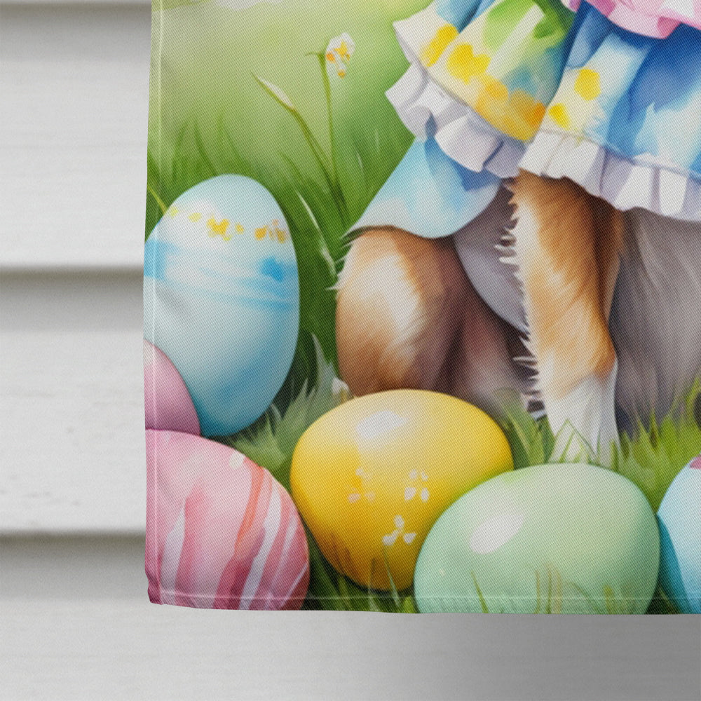 Chihuahua Easter Egg Hunt House Flag 28x40 Porch Sleeve Pole Decorative Outside Yard Banner Artwork Wall Hanging, Polyester